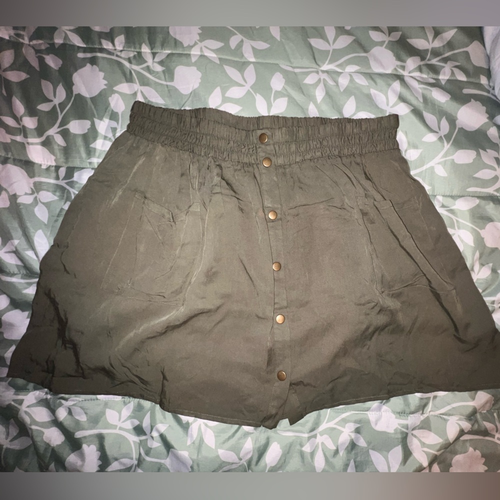 Flowy Army Green Skirt